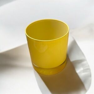 Yellow Glass Cup 3.5in tall - Vase